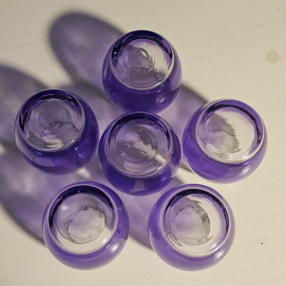 Purple Ombre Glassware Goddess Priestess 6oz Cups Crown Ritualware Set of 6 - Picture 3 of 10